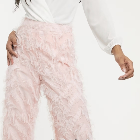 Missguided feather look wide leg pants - Picture 5 of 6